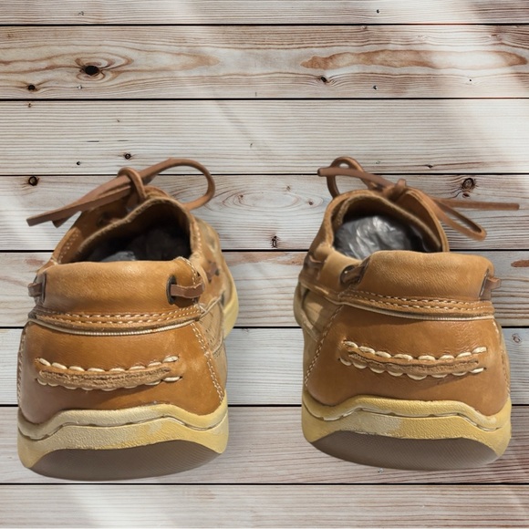 Tommy Bahama Men's Captain Sz 11M Tan Leather Boat Shoes - Picture 5 of 9